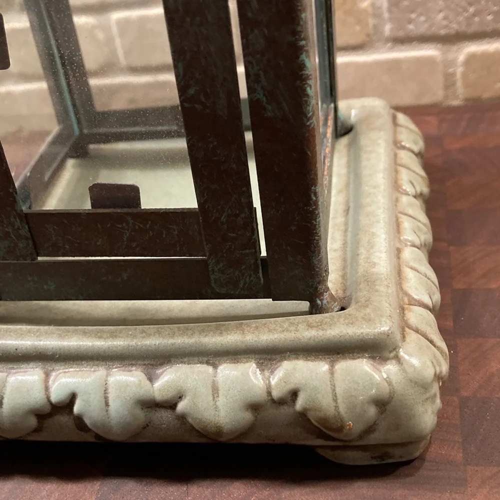 Elegant Green Ceramic Lantern